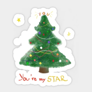 You are my star - New Year Holiday Christmas cute design Sticker